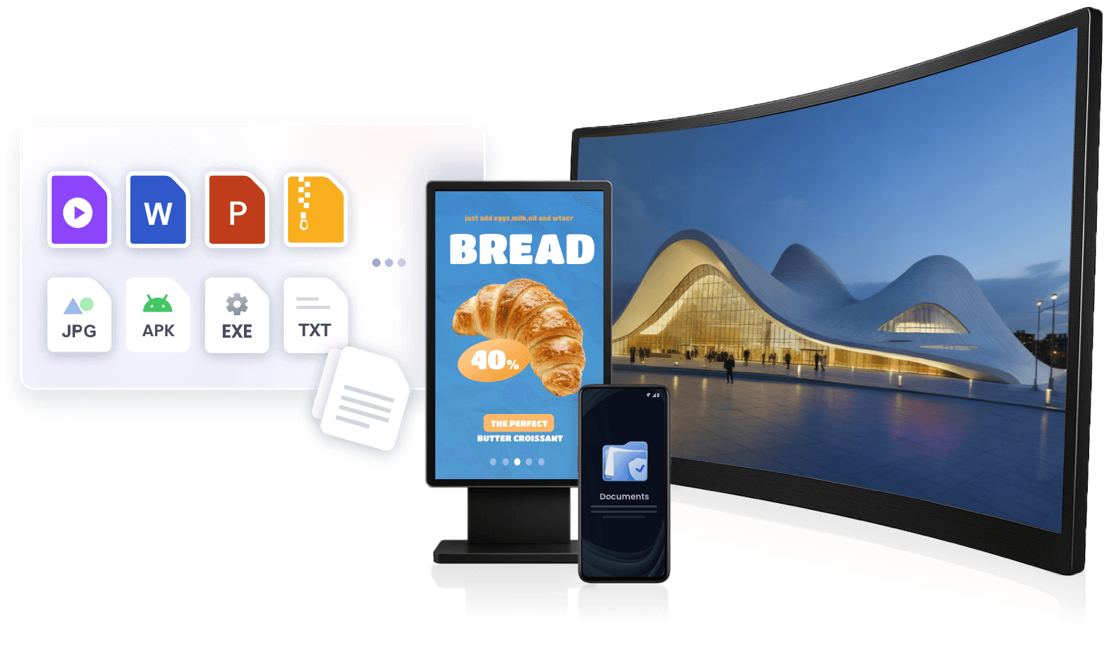 Безопасное {0} управление контентом и передача {1} между устройствами