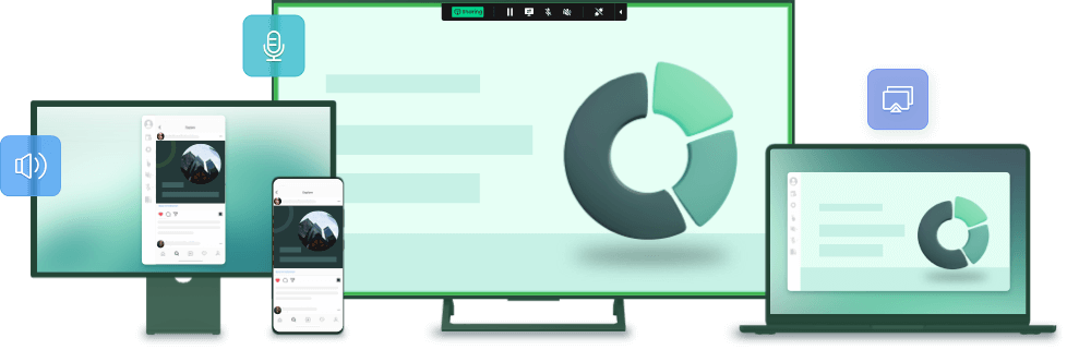 A powerful, simpler way to mirror screen from Android, iOS devices & computer also control mobile devices.