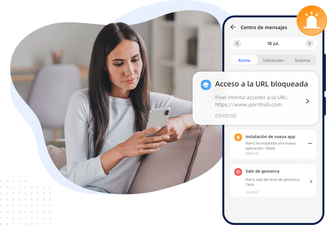 AirDroid Parental Control puede recibir alertas al visitar URL limitadas