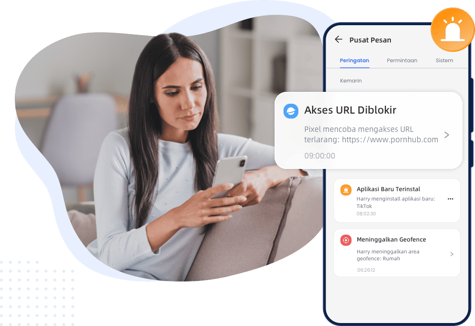 AirDroid Parental Control dapat Menerima Peringatan dari Kunjungan ke URL Terbatas