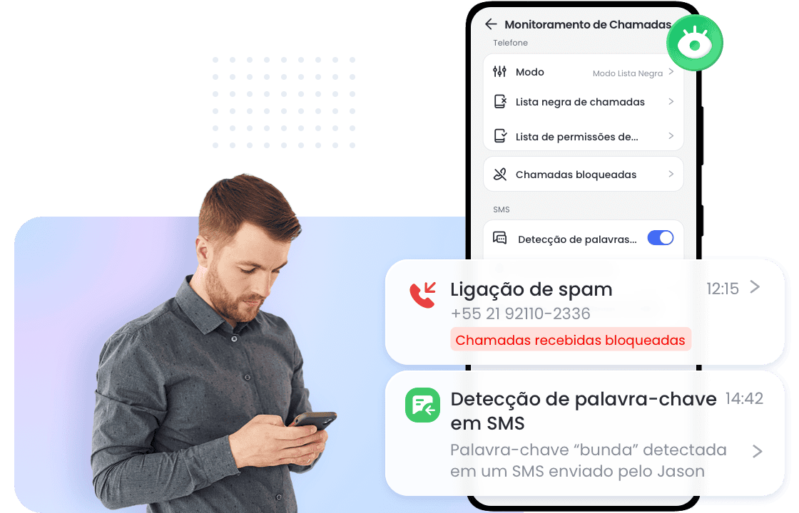 Monitore chamadas e SMS em nome da segurança das suas comunicações