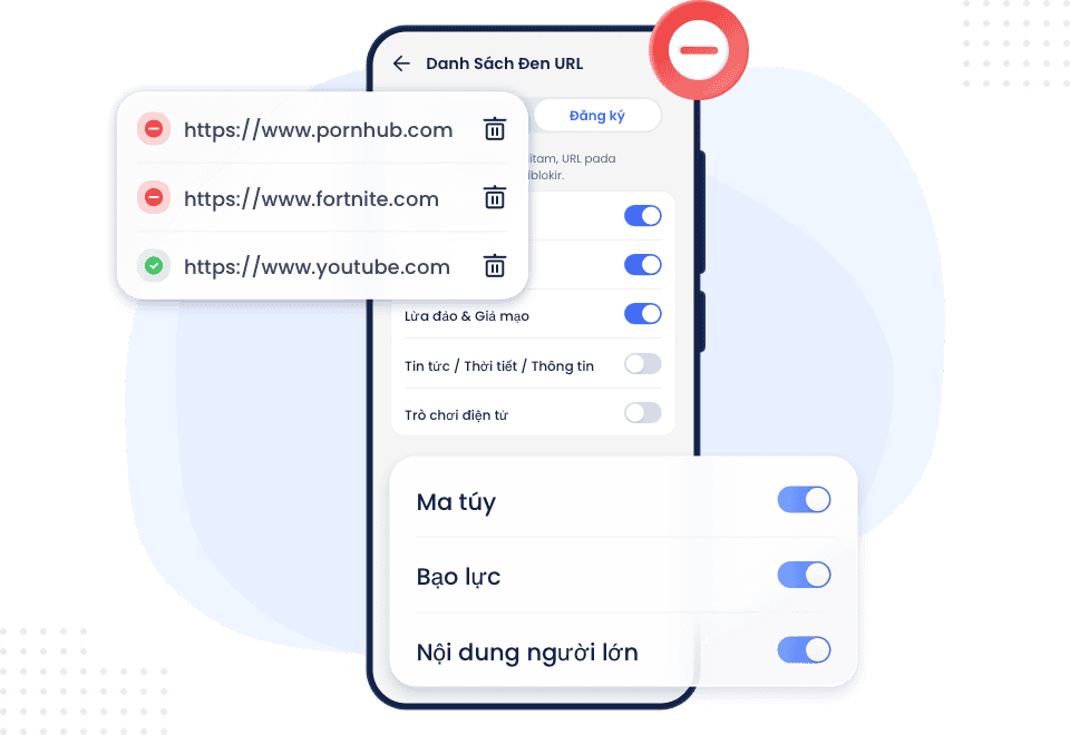 AirDroid Parental Control có thể Chặn các trang web có hại