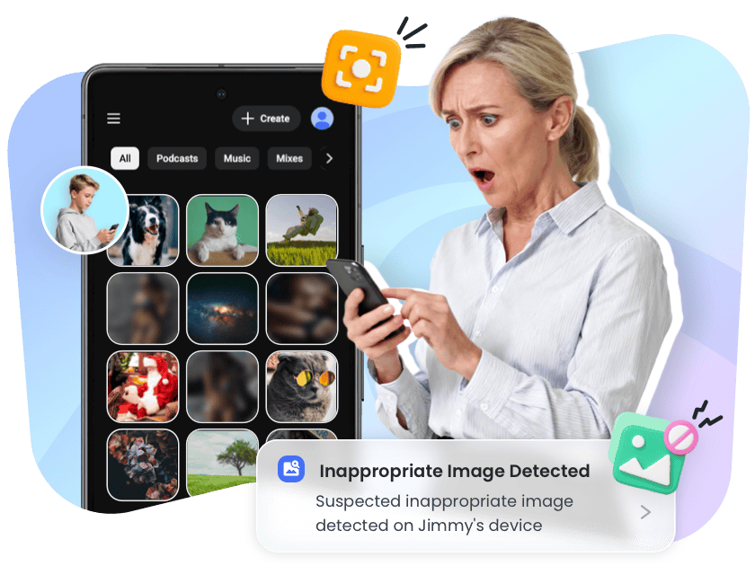 Utilizza AirDroid Parental Control per rilevare immagini inappropriate