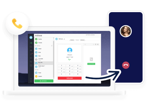 AirDroid Personal calling management-remotely make phone calls on PC