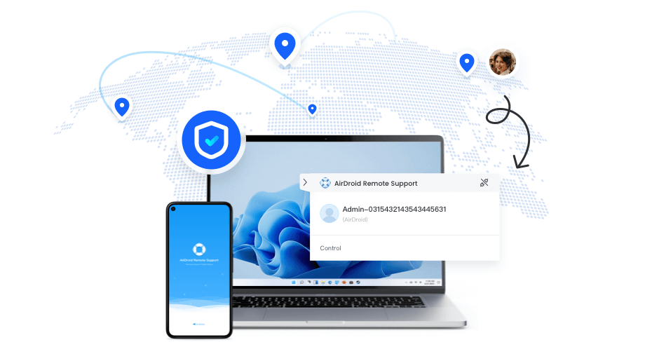 使用 AirDroid Remote Support 存取公司裝置,協作可安全進行
